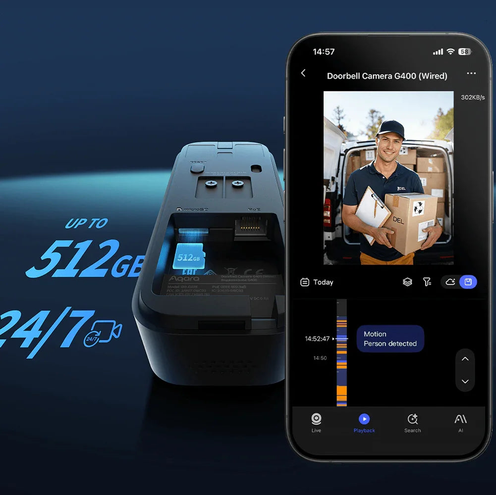 Viedais Video Durvju Zvans Aqara G400 (Wired) - Burzmart.lv