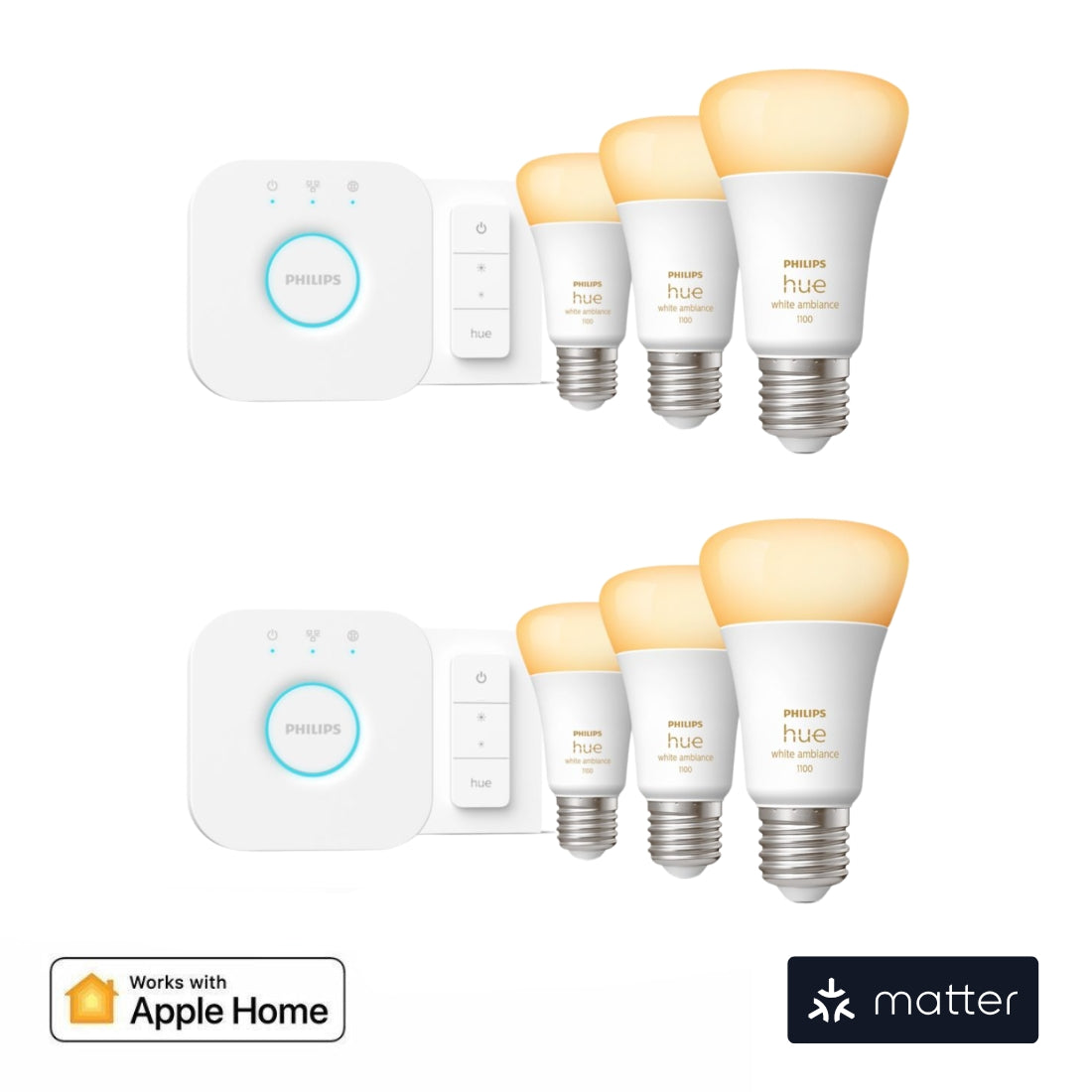 Viedais Apgaismojuma Komplekts Philips Hue 3xWhite Ambiance E27 - Burzmart.lv