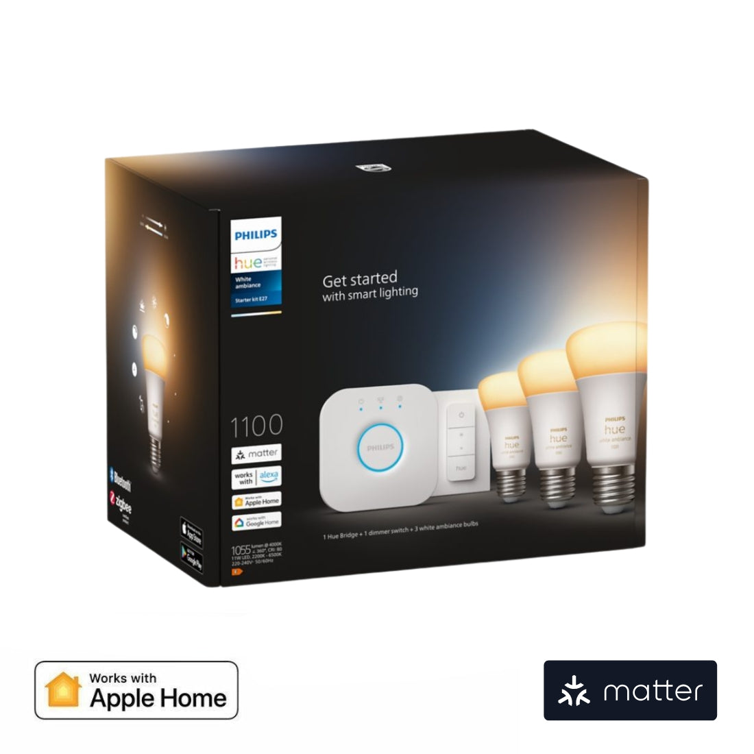 Viedais Apgaismojuma Komplekts Philips Hue 3xWhite Ambiance E27 - Burzmart.lv