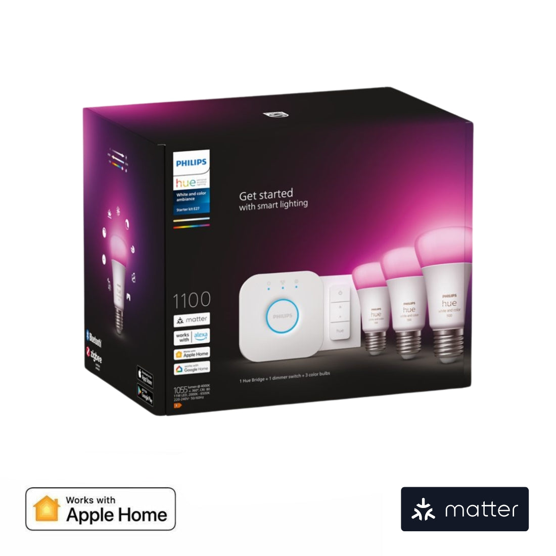 Viedais Apgaismojuma Komplekts Philips Hue 3xWhite and color ambiance E27 - Burzmart.lv